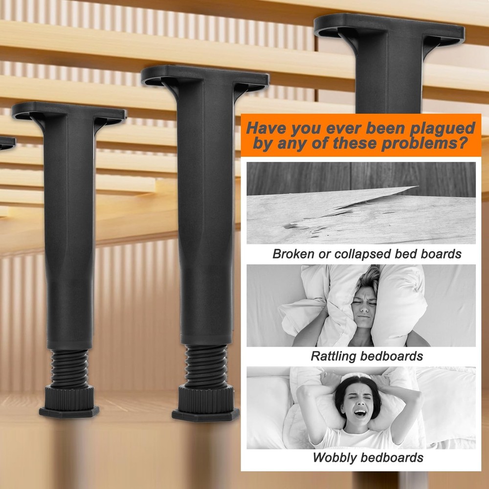 6PCS Bed Frame Support Legs Adjustable (7.75"-13.5") - Heavy Duty for Maximum...