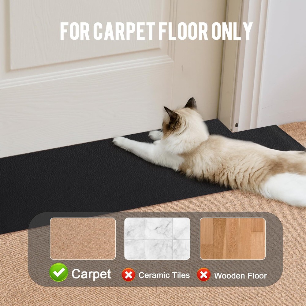 Carpet Protector for Pets -3.6FT 3PCS Black Round Corner Plastic Carpet Prote...