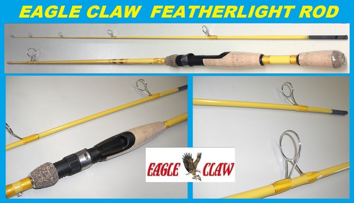 EAGLE CLAW Featherlight 6' Ultra Light Spinning Rod #FL204-6 FREE USA SHIP!