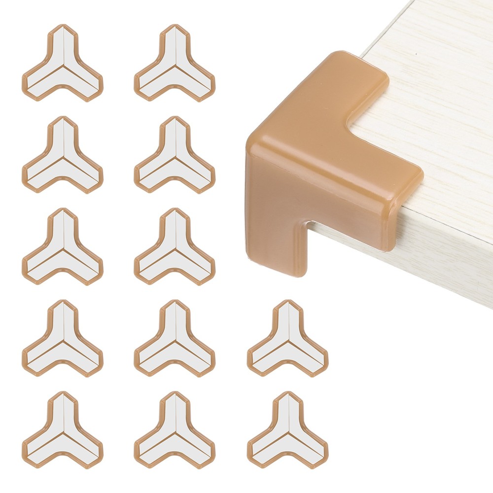 Corner Protectors 12Pcs Table Corner Protectors(T-shaped, Brown)