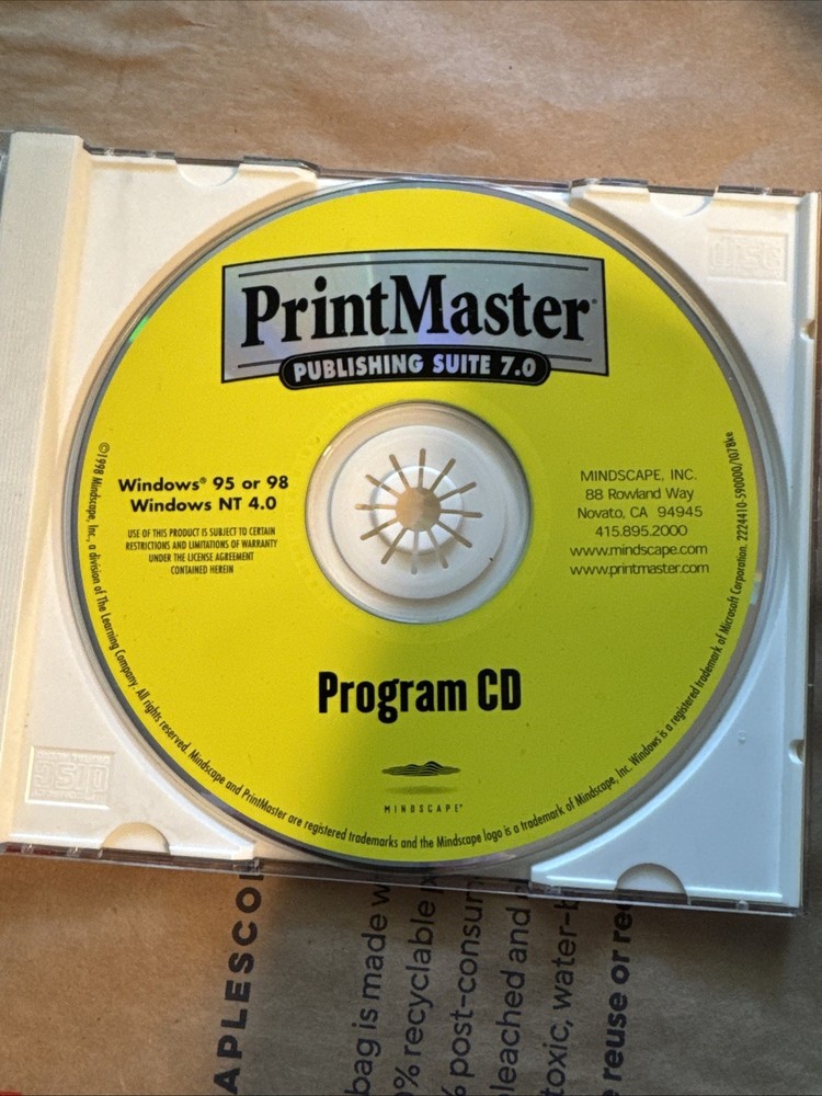 Printmaster Desktop Publishing Art Suite 7.0 Complete Software CD ROM Windows 95