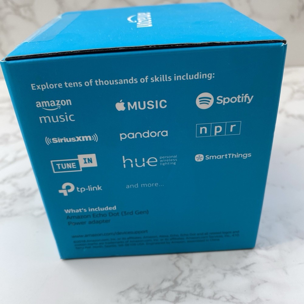 Amazon Echo Dot (3rd) Gen. Bluetooth, With Alexa. Charcoal. New / Sealed.