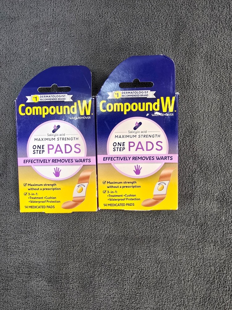 (2) Compound W Maximum Strength One Step Wart Remover Pads 7/27