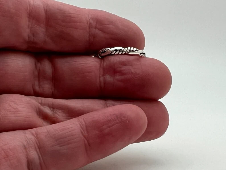 Thin Braided Silver Ring 925 Sterling Silver Braided Silver Ring All size