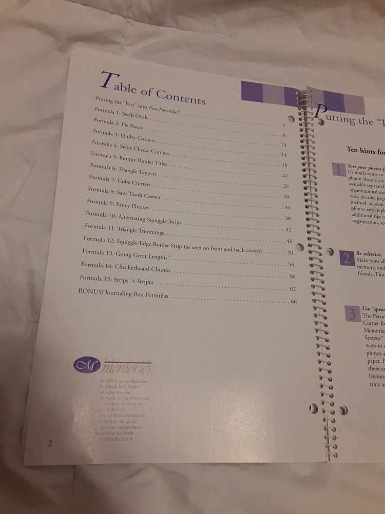 Creative Memories Fast Formulas 3rd Edition 72 Pgs Scrapbooking Layouts 2001