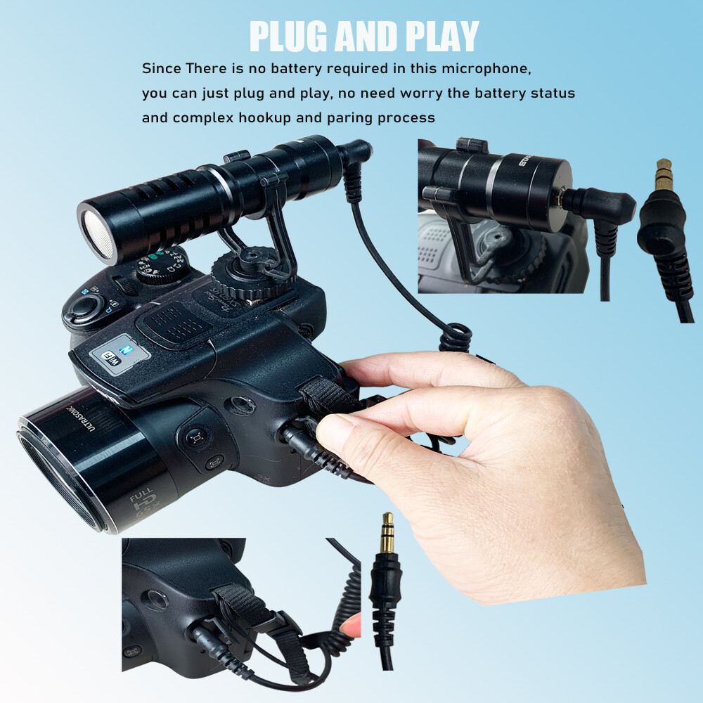 Universal Video Mic Microphone Condenser For Nikon Canon DSLR PC Camera Android