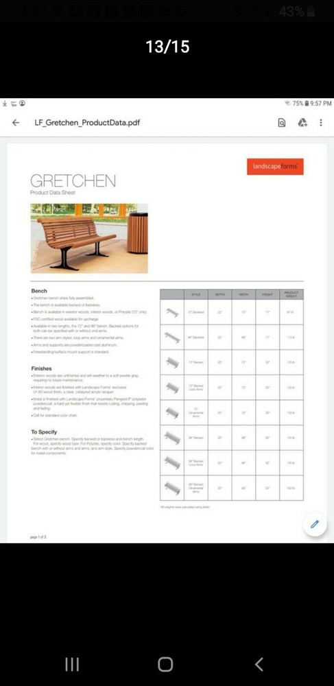Oak Bench (Gretchen) (Industrial)