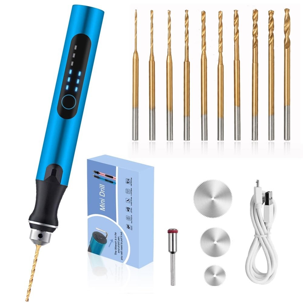 3-Speed Cordless Mini Drill Pen With 10 Small Drill Bits,Rechargeable Electri...