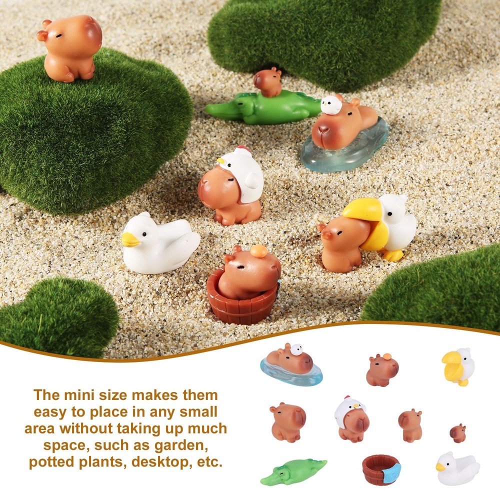 10pcs Mini Resin Capybara, Miniature Capybara Figures Figurines Tiny Capybara...