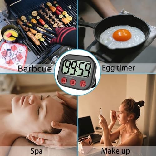 Kitchen Timer, Digital Visual Timer Magnetic Clock Stopwatch Countdown Timer,