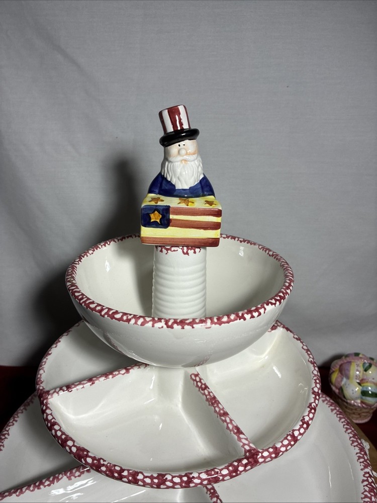 Condiment Snack Server Tray Divided Centerpiece Holiday Server