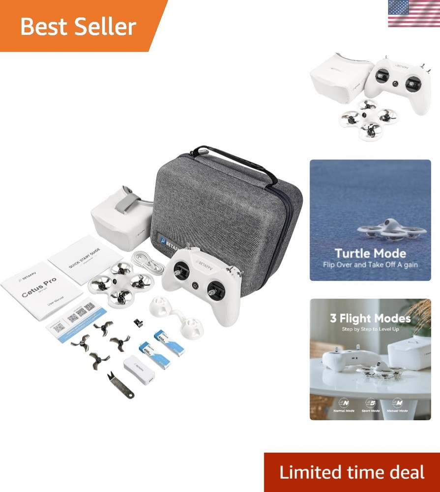 Cetus Pro FPV Kit - 3 Modes, Altitude Hold, Turtle Mode, Includes VR02 Goggles