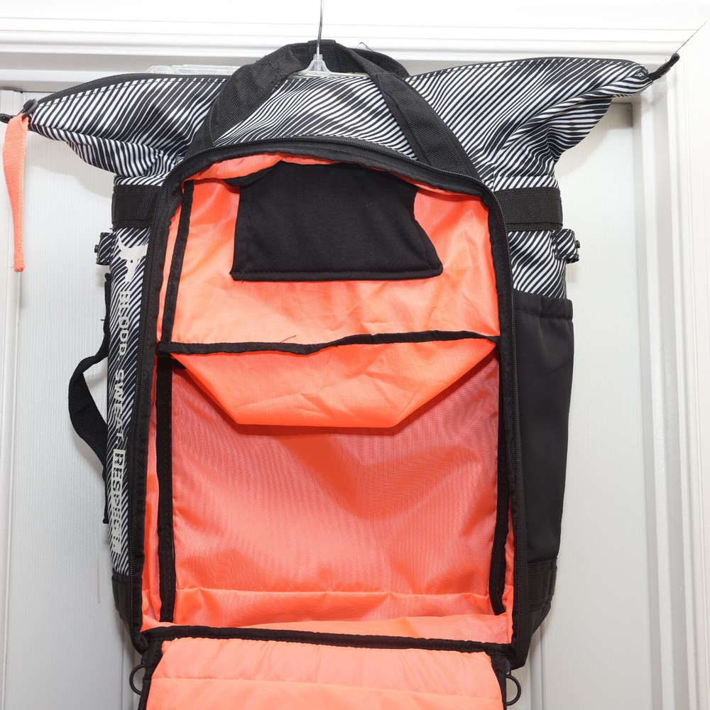 Under Armour Project Rock Top Loading Backpack UA Training Black White Classic