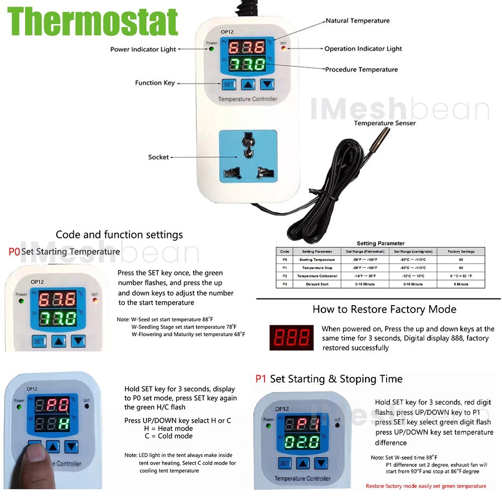 48"x48"x80" Complete Grow Tent Kit w/LED Full Spectrum Grow Light+Air Filter Kit