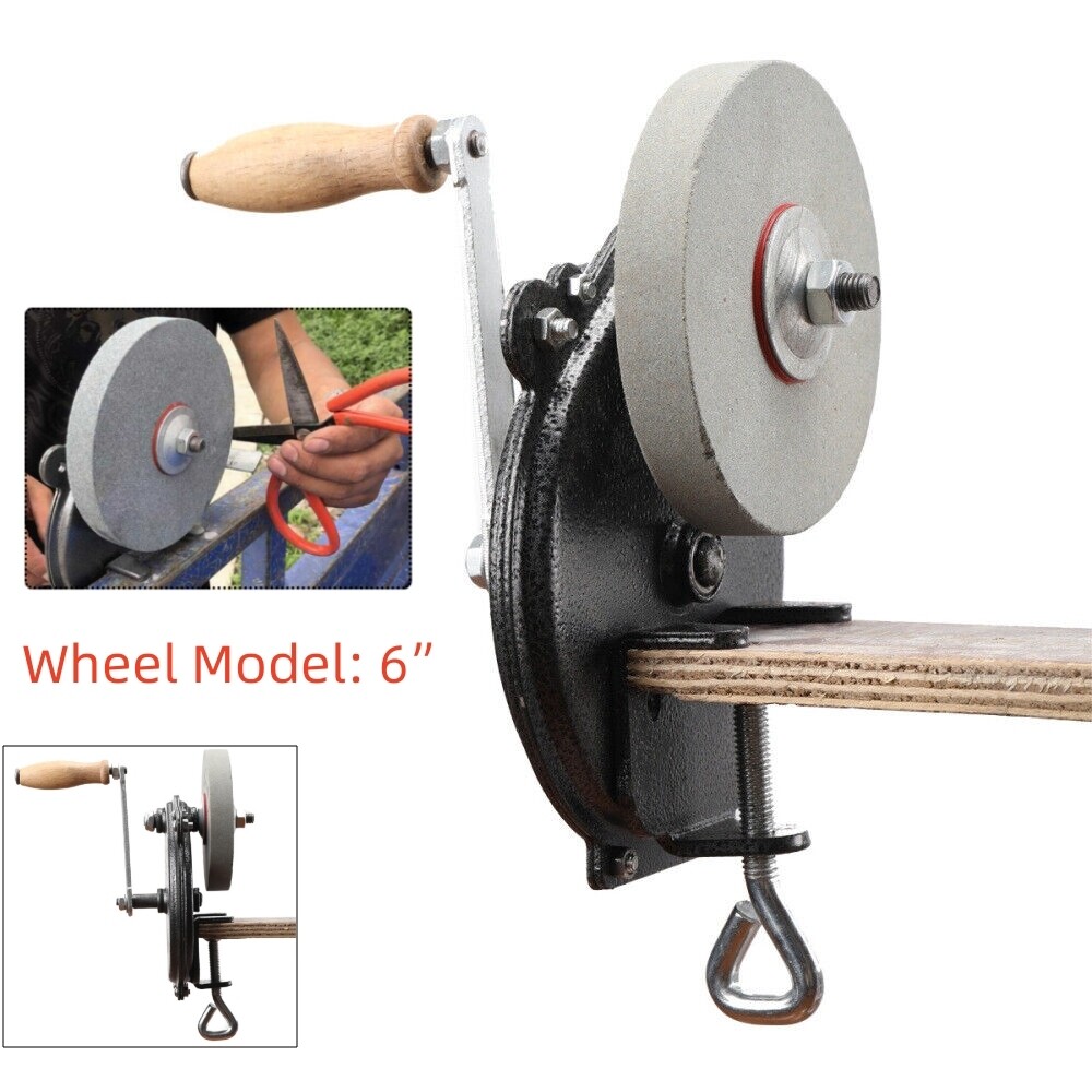 6” Hand Crank Grinder Wheel Manual Grinder Grinding Machine Sharpener Tool