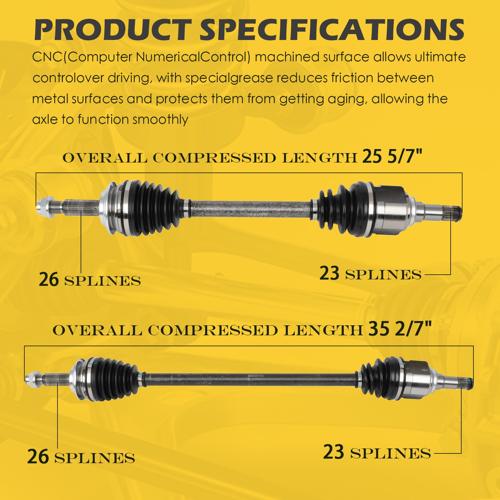 2pcs For Toyota Yaris L4 1.5L 2006-2014 Front Left & Right CV Axle Shafts