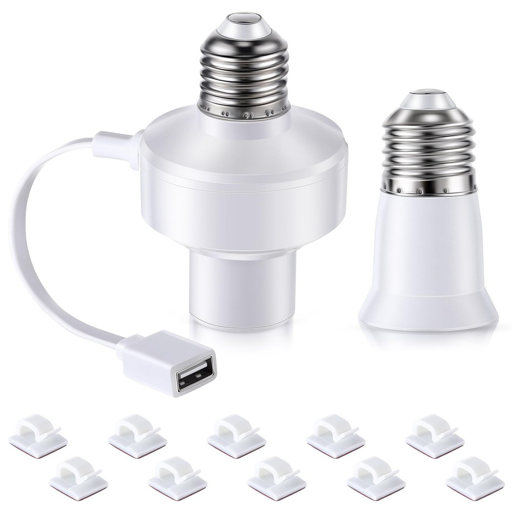 1 Pack E26 Light USB Socket Adapter, Lamp Socket Power Adapter 5V 1.5A, Light...
