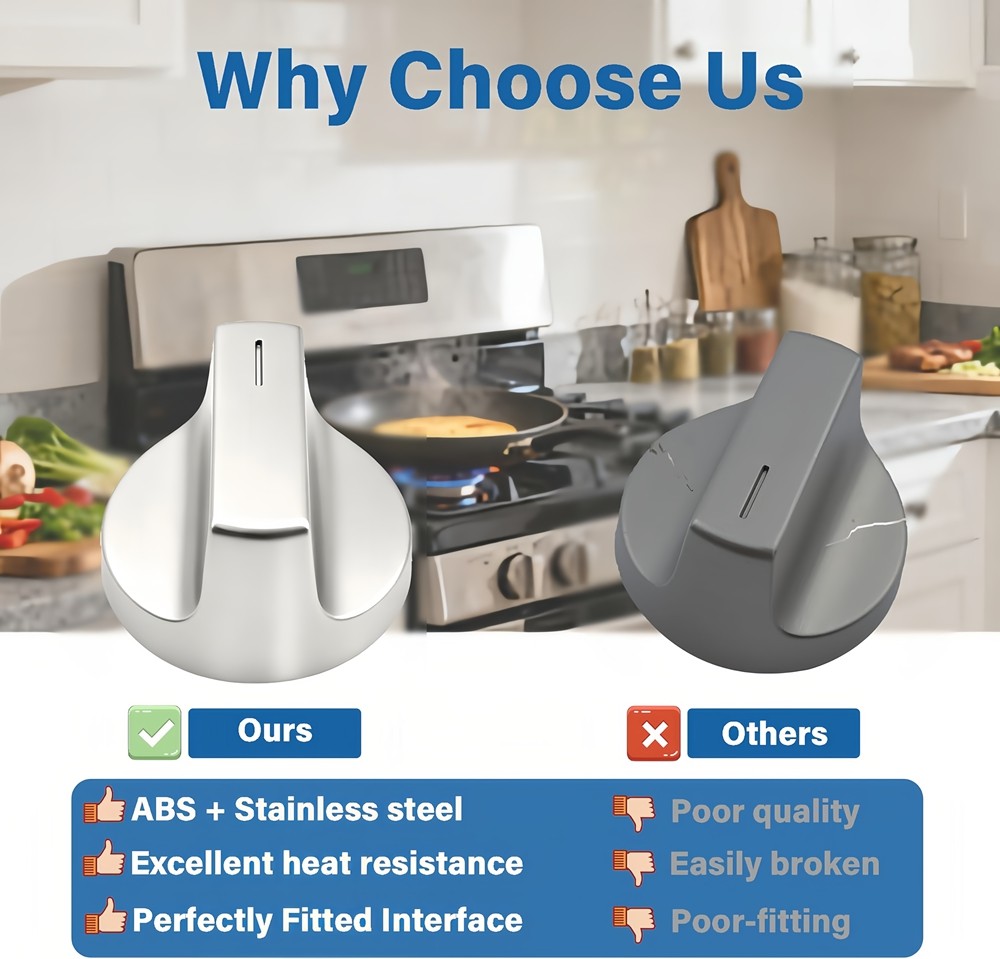 W11517331 for Whirlpool Electric Range Knobs Replace W10850027 W11117415 (4pcs)