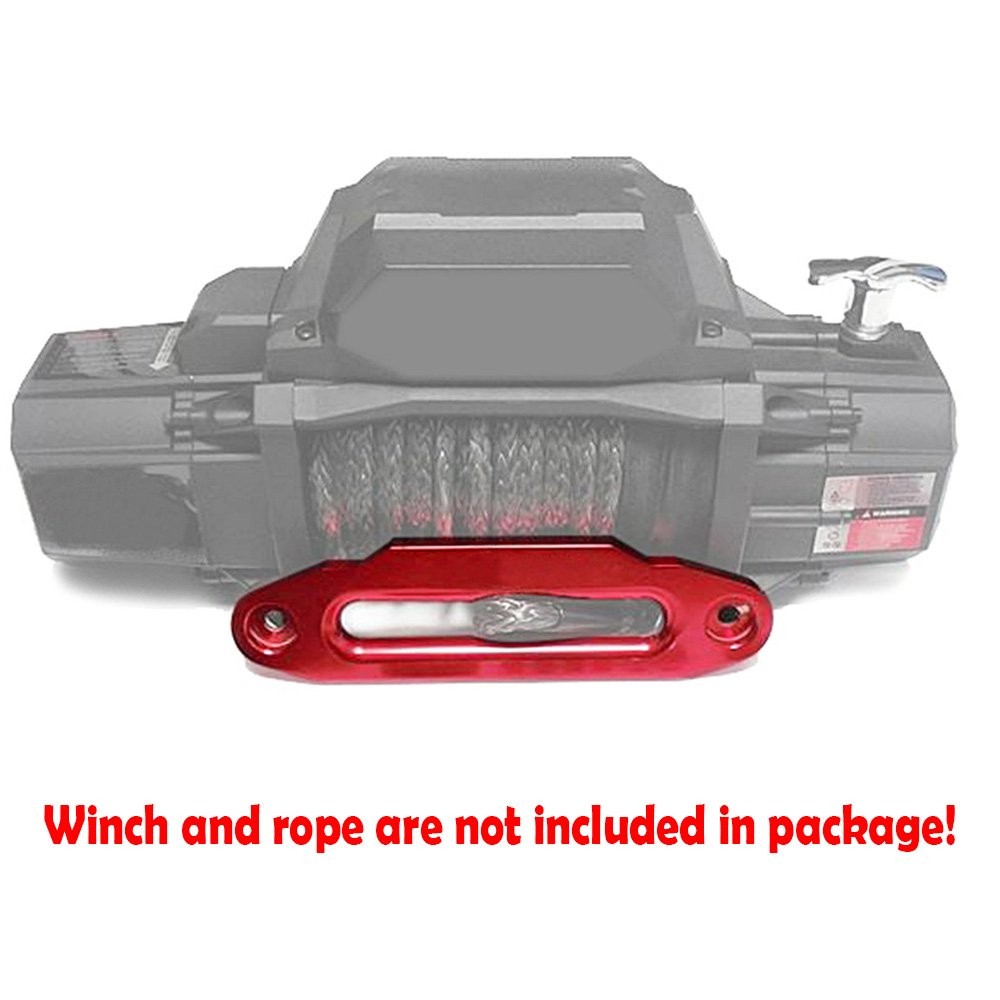 Red CNC 10" Aluminum Hawse Fairlead for Synthetic Winch Rope 8000LBS - 15000LBS