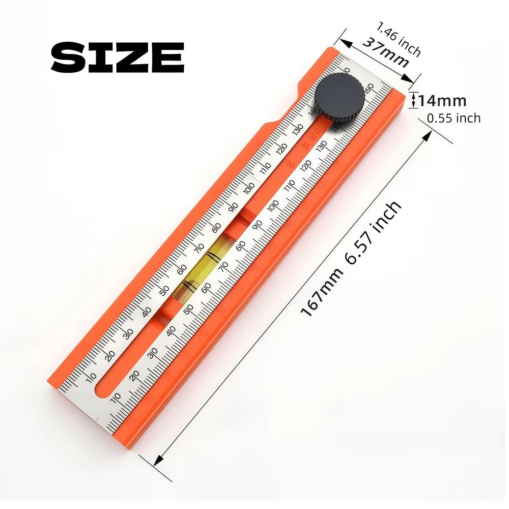 Adjustable Positioning Marking Protractor Tool, Multi-Angle Depth Measuring R...