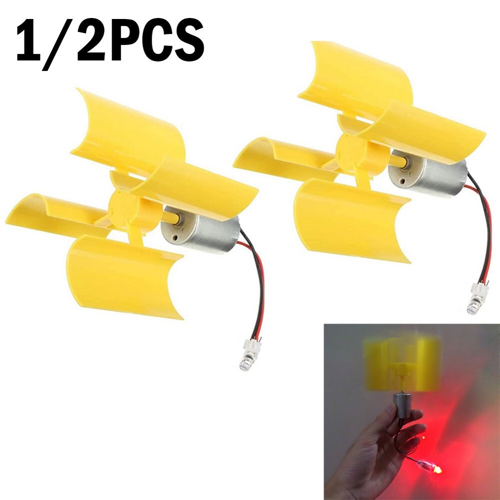 1/2PCS Small DC Motor Vertical Micro Wind Turbines blades Generator Project Kit^
