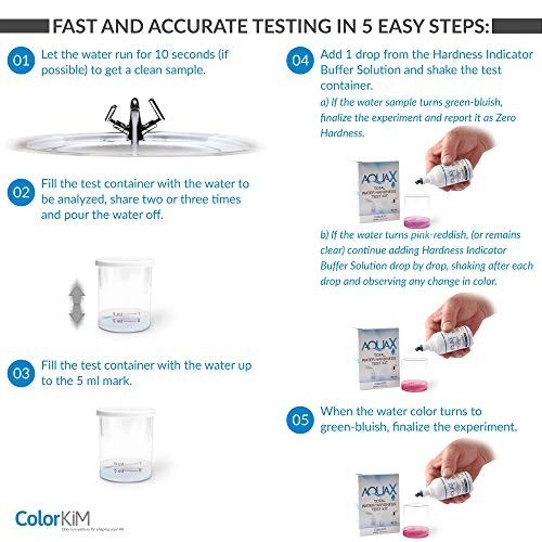 Water Hardness Test Kit for Pool, Aquarium & Drinking Water - Improve Softener E