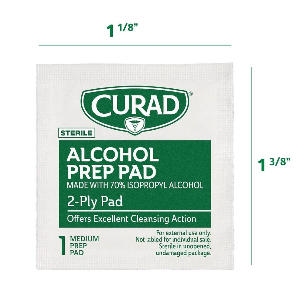 Essential First Aid - 400 Individually Wrapped Alcohol Prep Pads for Cleansing