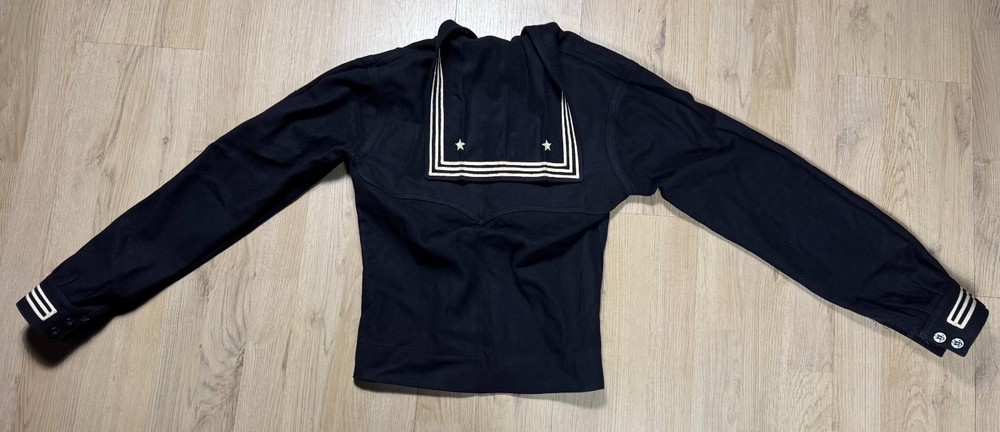 WW2 US Navy Blue Uniform Jumper Pullover Top Pants SET Cracker Jack NAMED USN