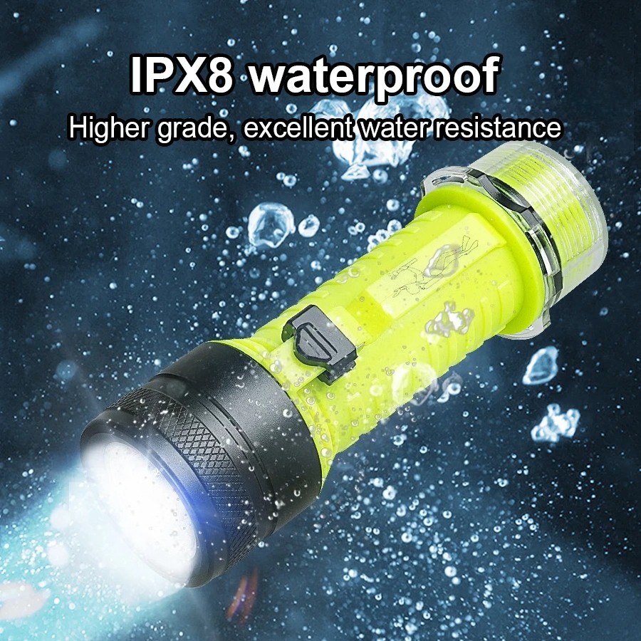 Professional LED Diving Flashlight Underwater Scuba Dive Torch Lamp Diver Light