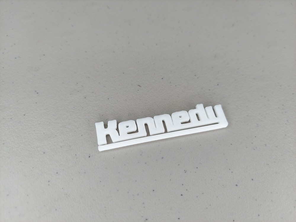 Kennedy Kits Tool Box "Kennedy" Label Placard Emblem Plastic