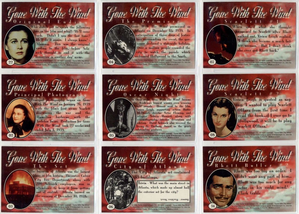 Gone With The Wind - complete 90 card set [DuoCards 1996]