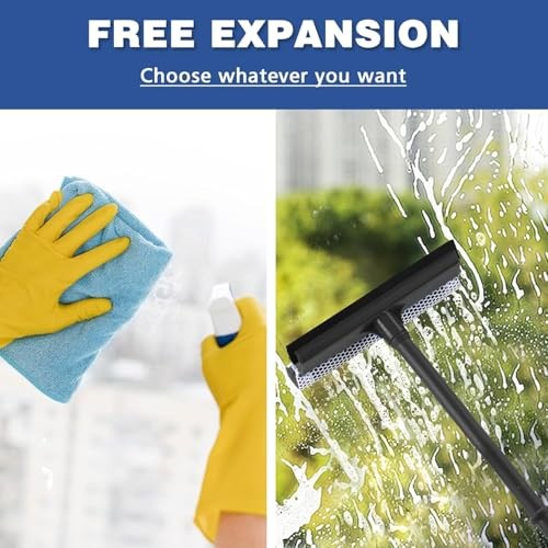 Window Squeegee, 2-in-1 Window Cleaner, Window Washing Kit, Multi-Use Car