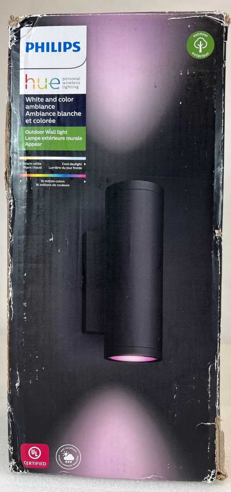 Philips Hue White & Color Ambiance Appear Wall Lantern- DAMAGED - Black