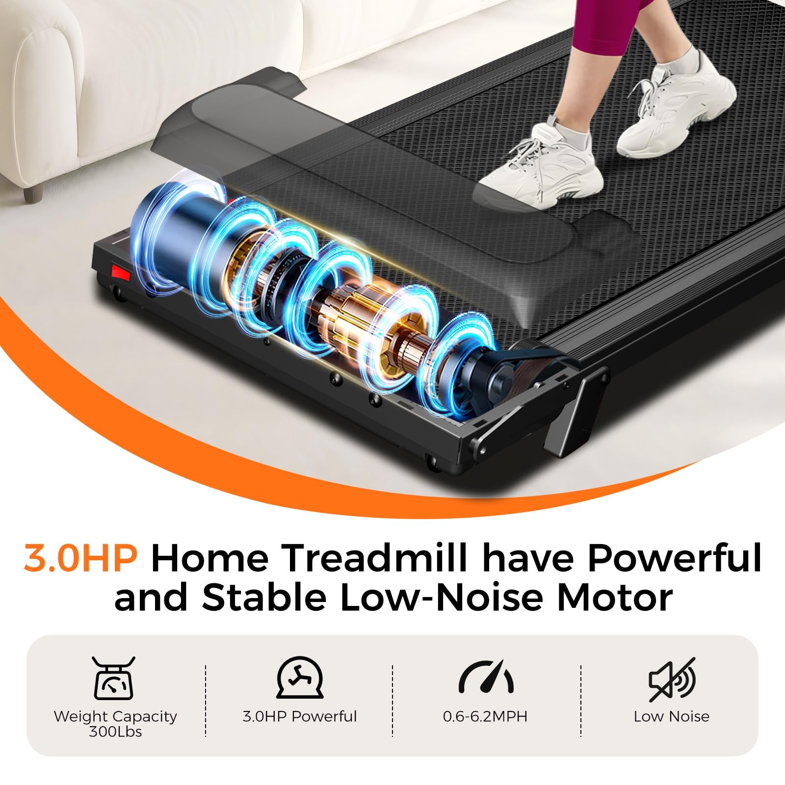 Caminadoras Eléctrica Para Hacer Ejercicio Capacidad De 300 Libras Portátil Casa