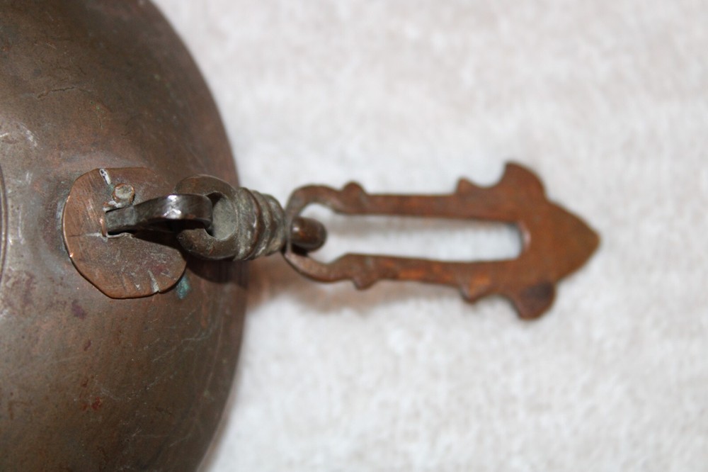 Antique Islamic Valuables Copper Chained Lidded Box