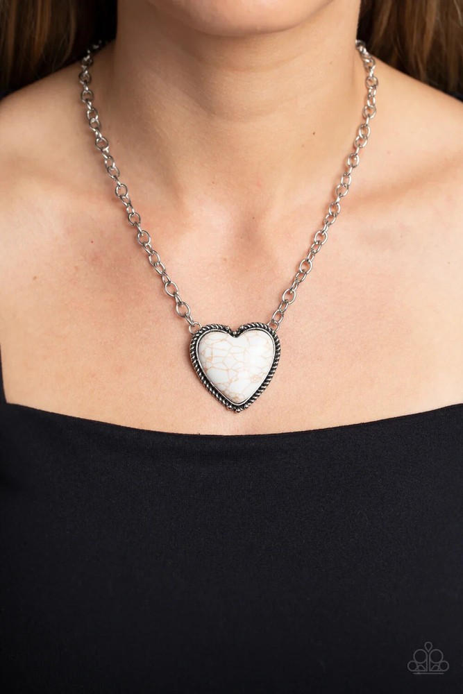 Paparazzi AUTHENTIC ADMIRER white necklace
