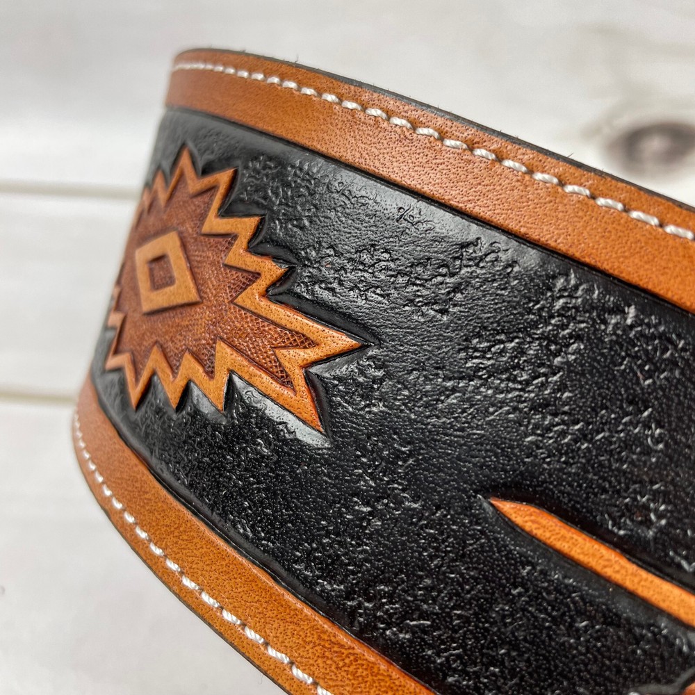 Walker & Williams LCT-21 Handmade Leather Strap Eagle & Feather Design