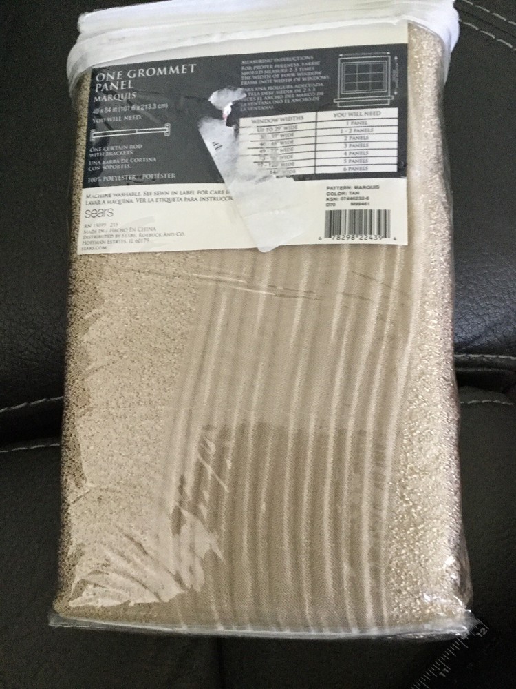 Colormate One Grommet Panel 84” Marquis Pattern Color Tan