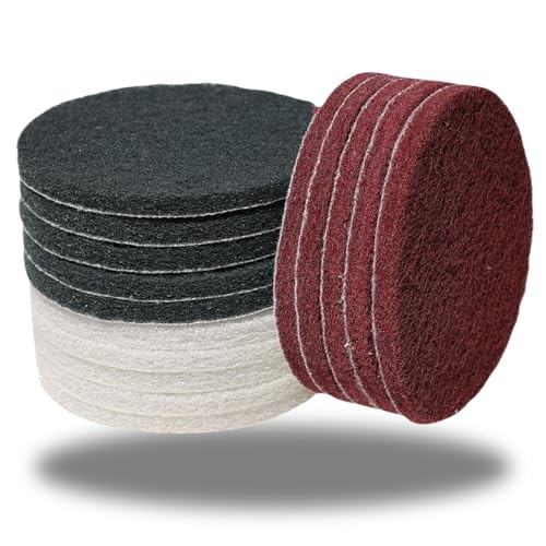 15 Pack Hoop and Loop Multipurpose Scrubber Scouring Pads - Flocking 5 Inch