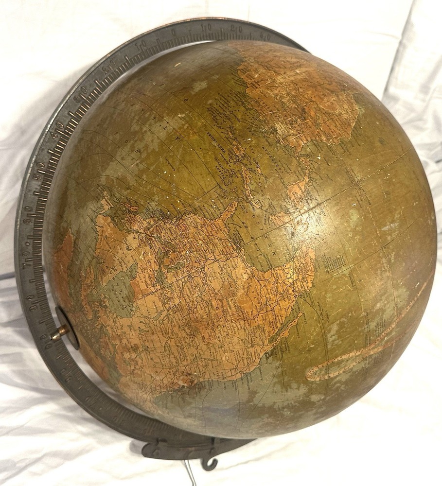 Antique rare Weber Costello 18” Hanging Globe
