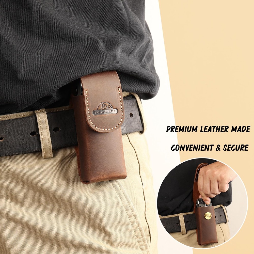 Leather Multitool Sheath for Belt - Multitool Holster for Belt - Leather Mult...