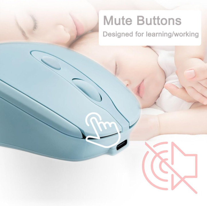 Bluetooth Wireless Mouse USBC for Laptop/Computer, Silent Rechargeable Mouse