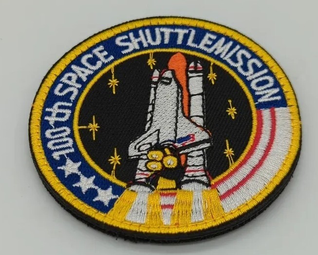 Embroidered NASA 100th Space Shuttle Mission Back Fastener Badge Hook Loop Patch