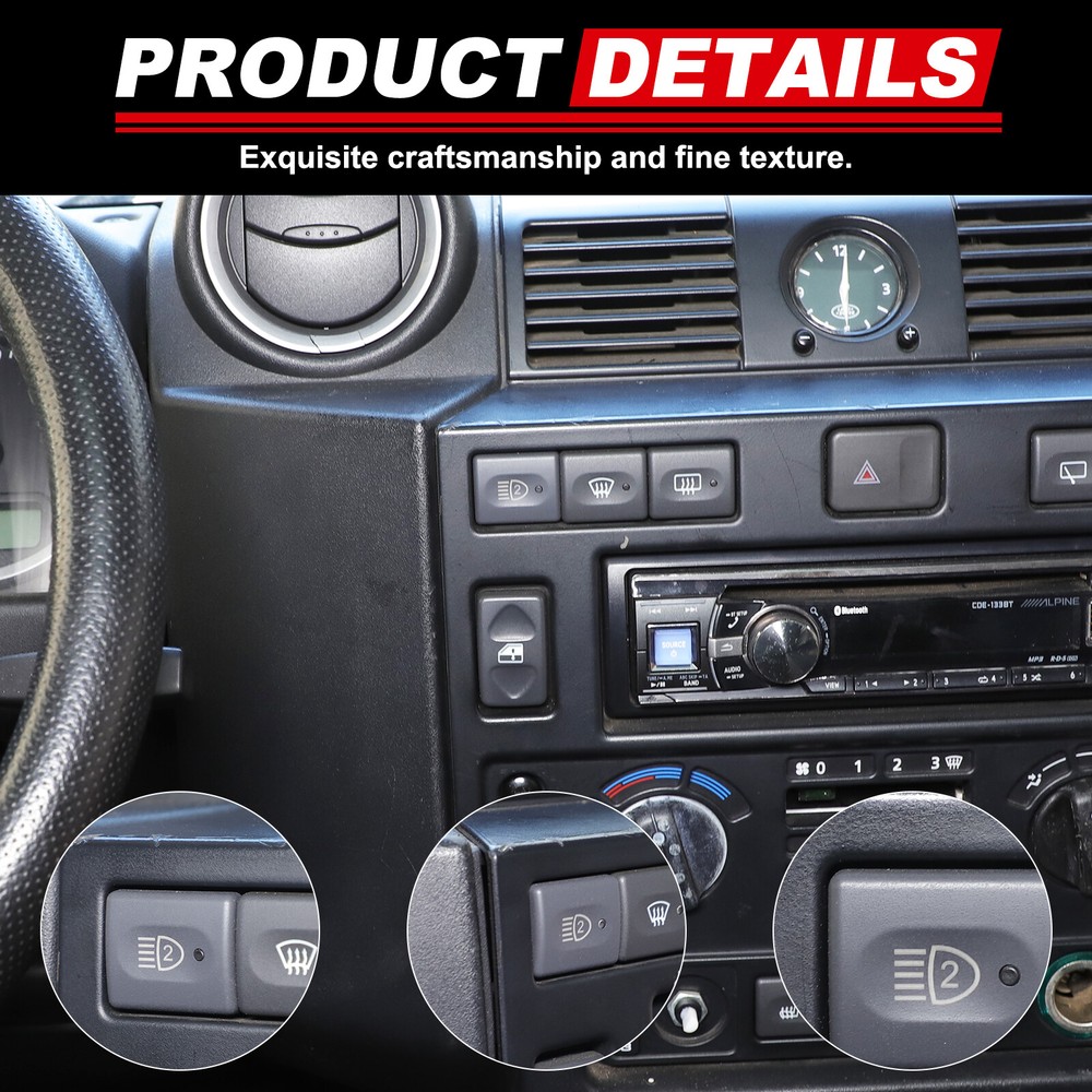 Black Front Fog Light Switch Replacement For Land Rover Defender 2004-2018