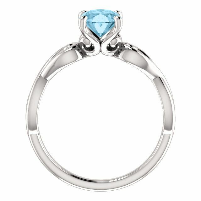 Sterling Silver Oval Cut Solitaire Ring Setting - Ribbon Style Ring Mounting