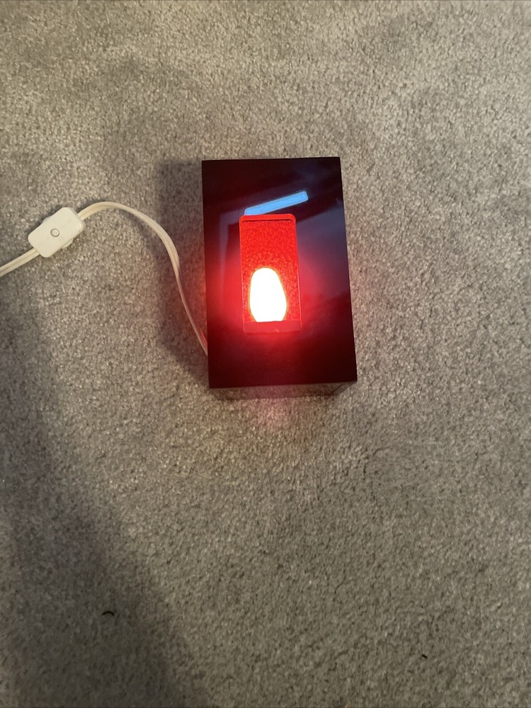 Red Emergency Lamp Light UND LAB INC LIST Rectangle Black Box