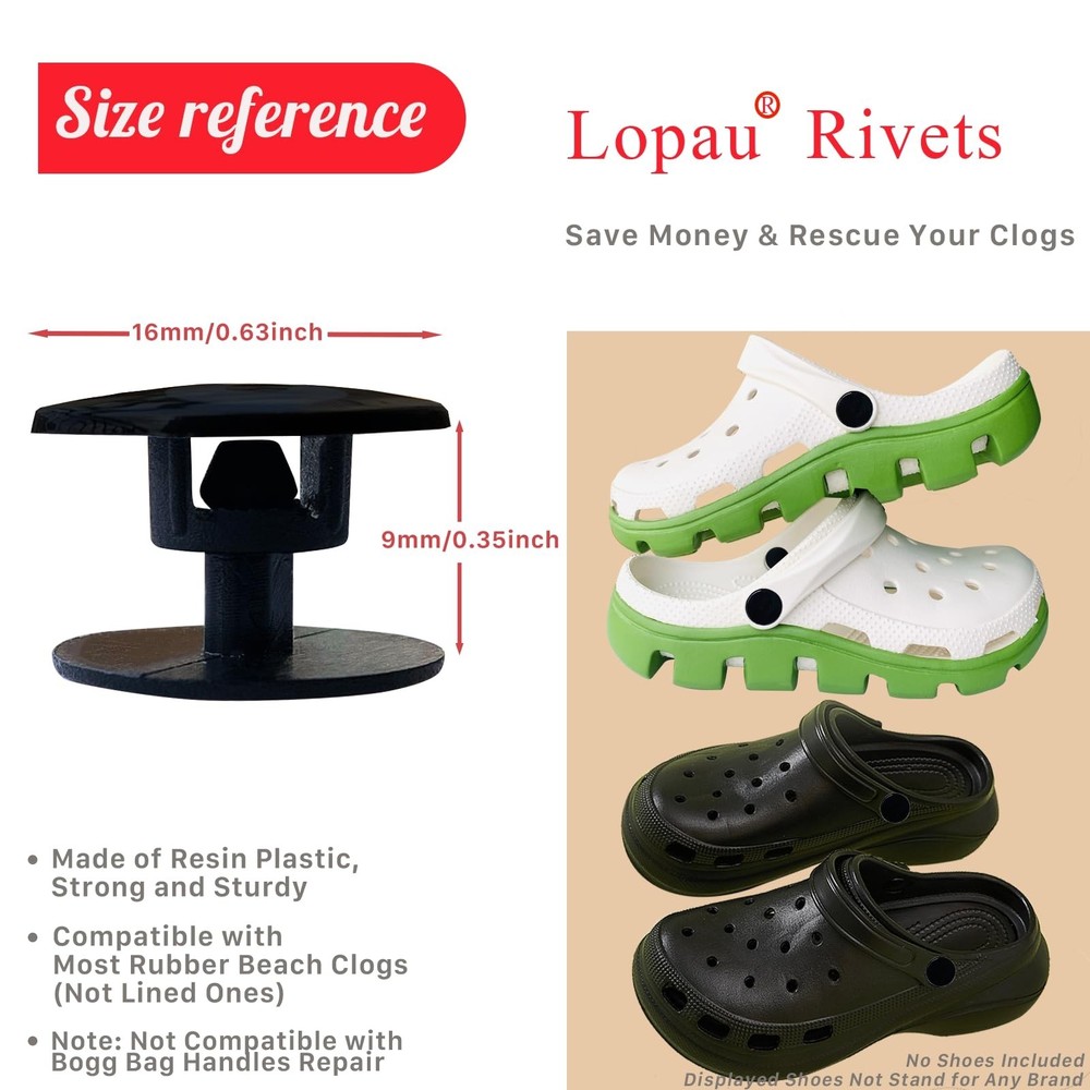 Lopau 10Sets Replacement Rivets for Beach Shoes, Replacement Buttons Snap for...