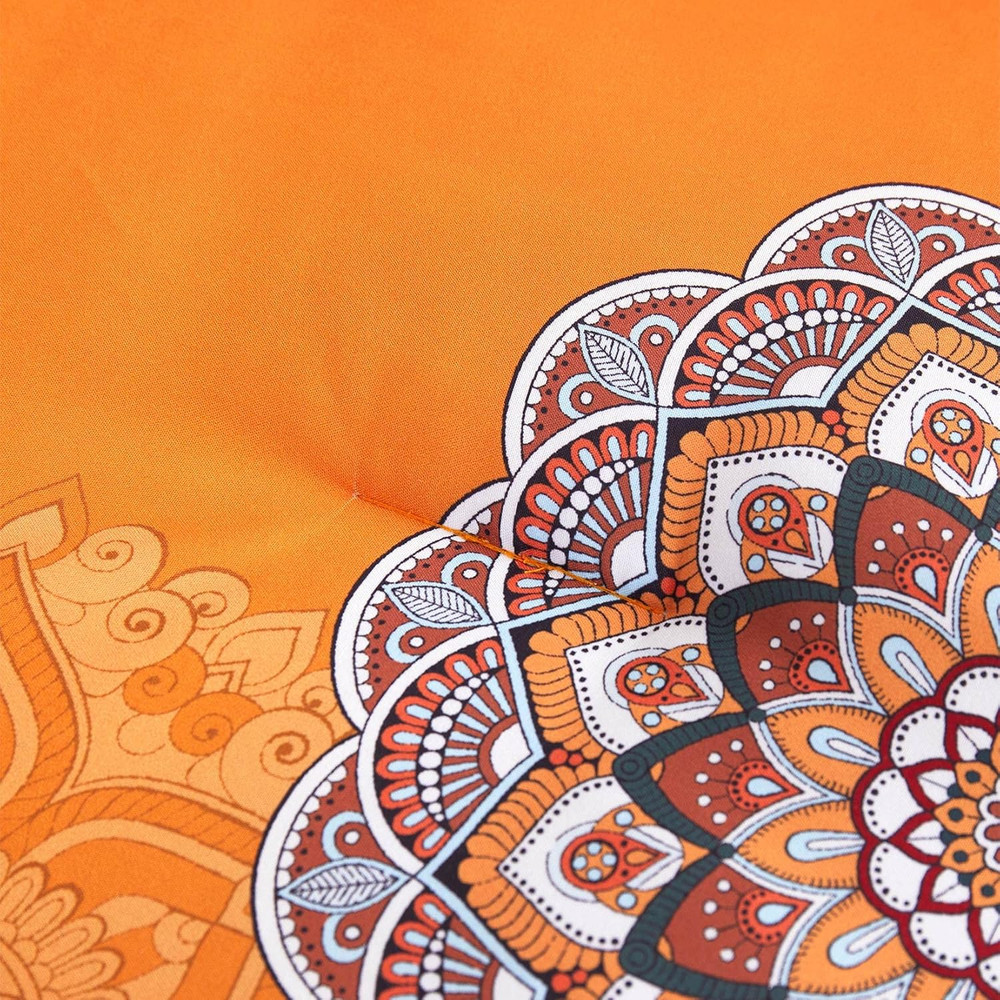 - Bohemian Comforter Set, Boho Chic Ornate Floral Elements Pattern Printed for M