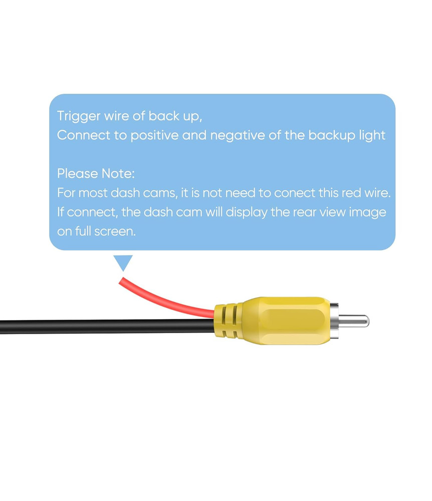 RCA Plug to 4PIN Adapter Cable, 4 Ft Thicker Connector Backup Camera to Dash Cam