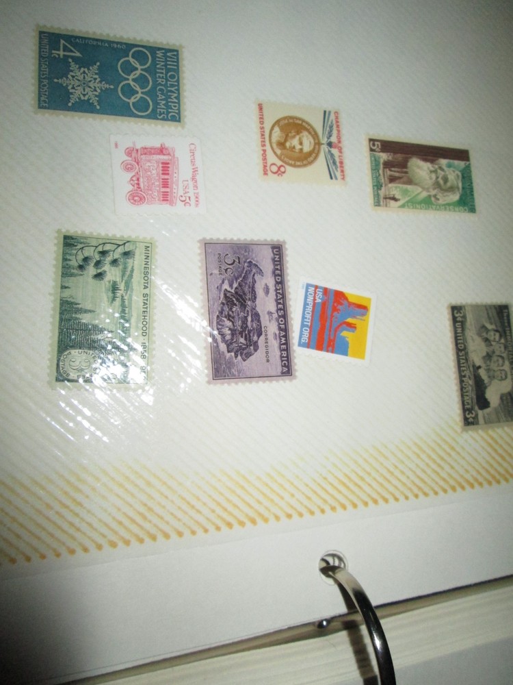 Stamp Collection VTG Stamps. 15 Binder Pages